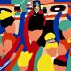 Art poster, signed and numbered by the artist, Couleurs et Fête