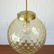 1 of 2 handblown amber glass pendant lamp redesign vintage Italian lighting