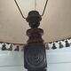 Turned wooden floor lamp – in the style of Charles Dudouyt art deco