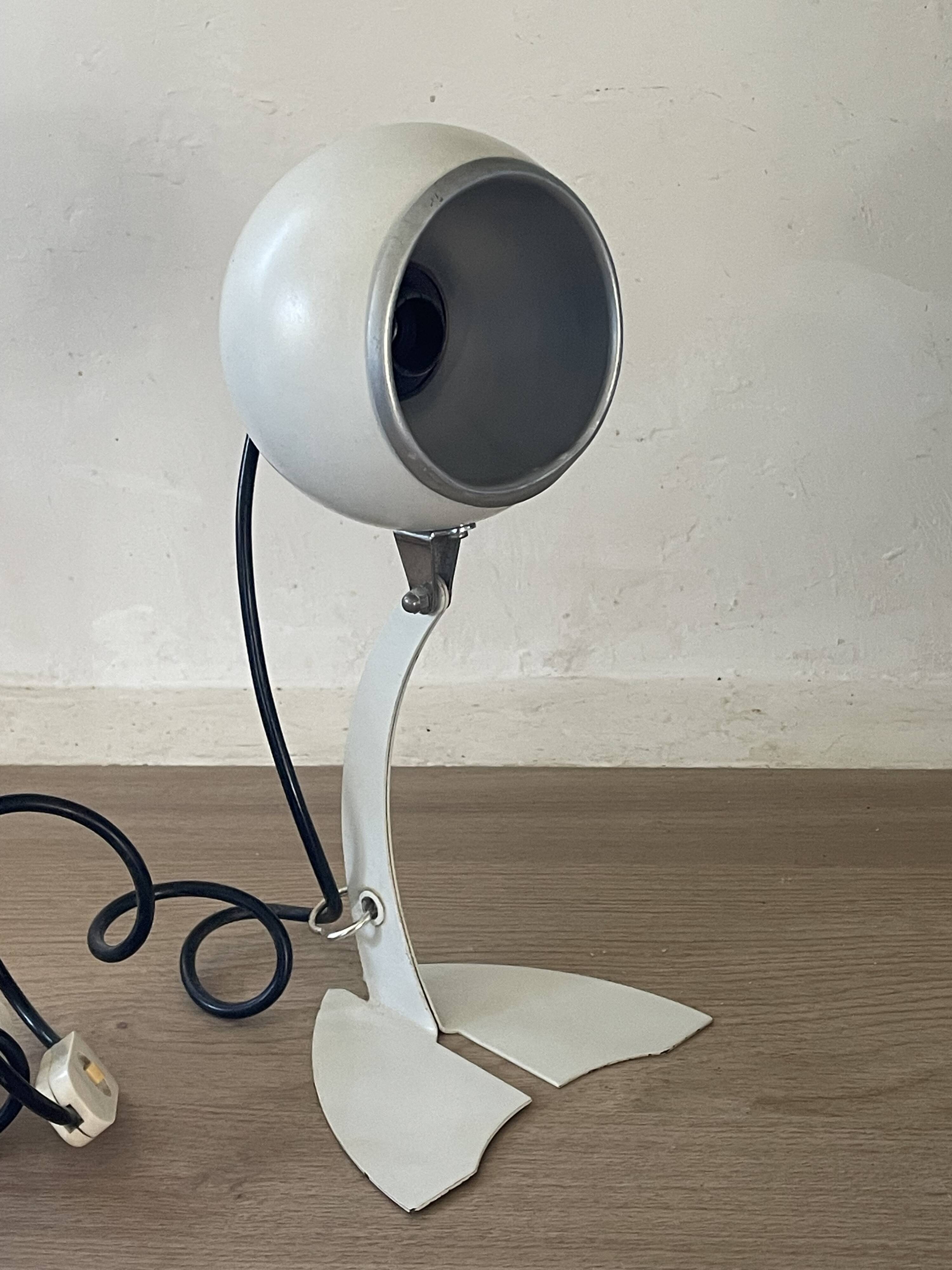 Adjustable eye ball lamp, Italian design from the 1970s.