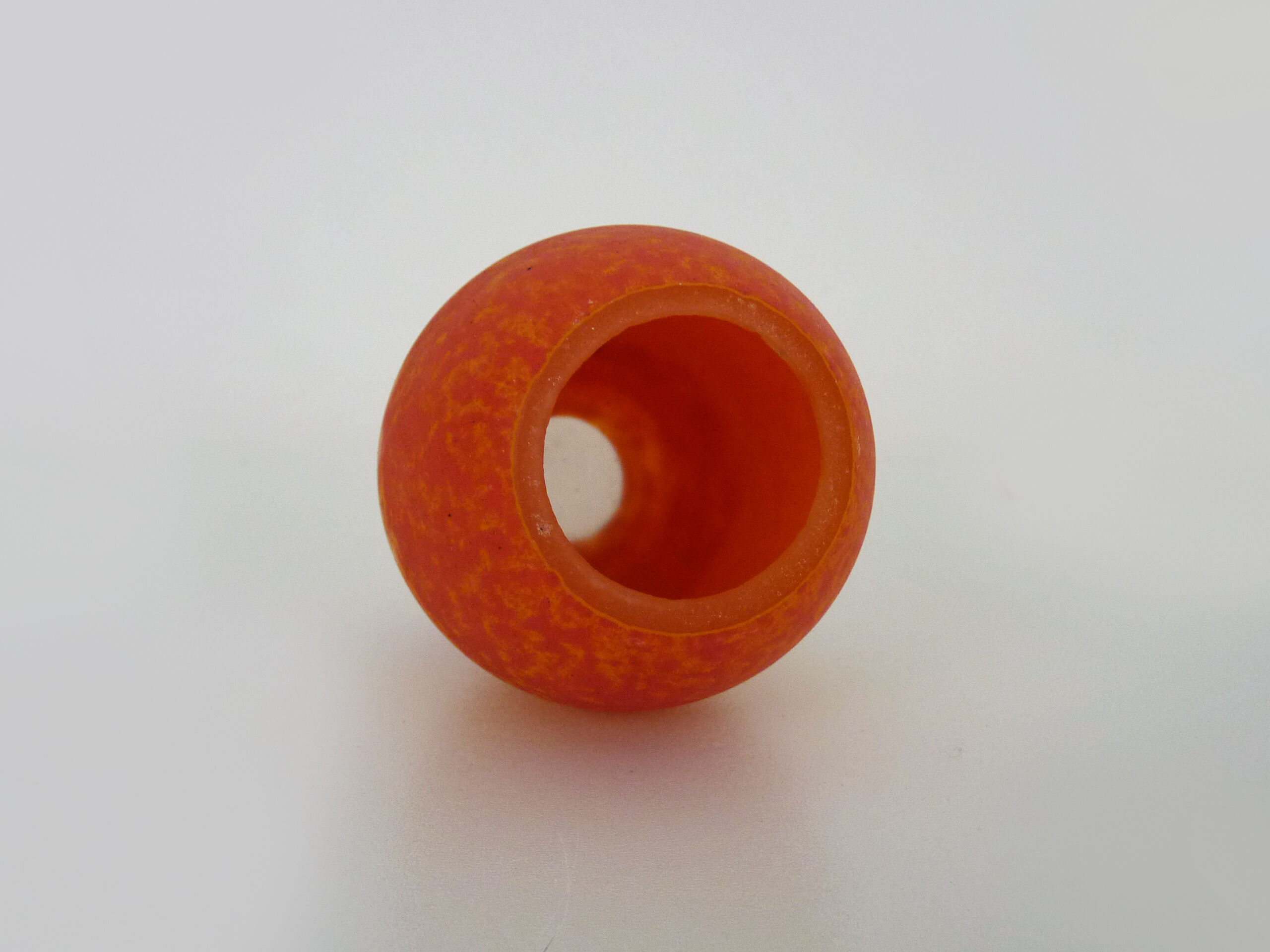 Ovoid Art Nouveau vase with annular neck VAL orange glass paste, Daum Nancy