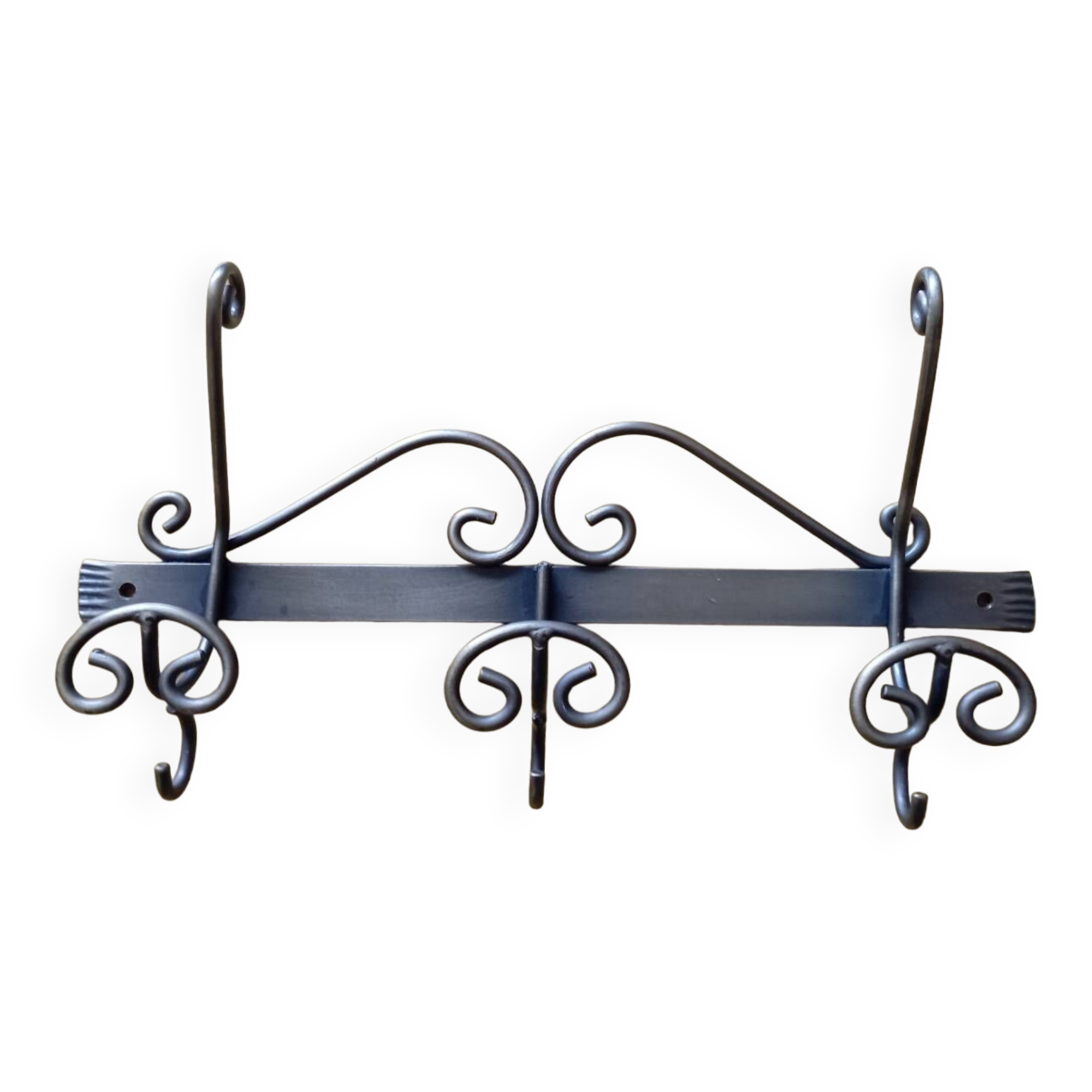 Wall-mounted coat rack with 3 hooks, brushed brass