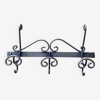 Wall-mounted coat rack with 3 hooks, brushed brass