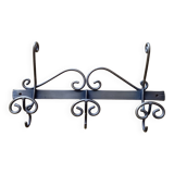 Wall-mounted coat rack with 3 hooks, brushed brass