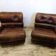 Vintage brown leather sofa 2 modules