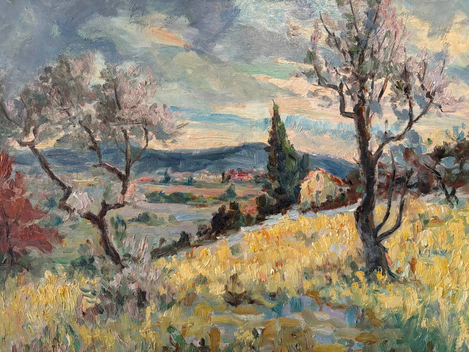 Mediterranean landscape signed