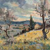 Mediterranean landscape signed