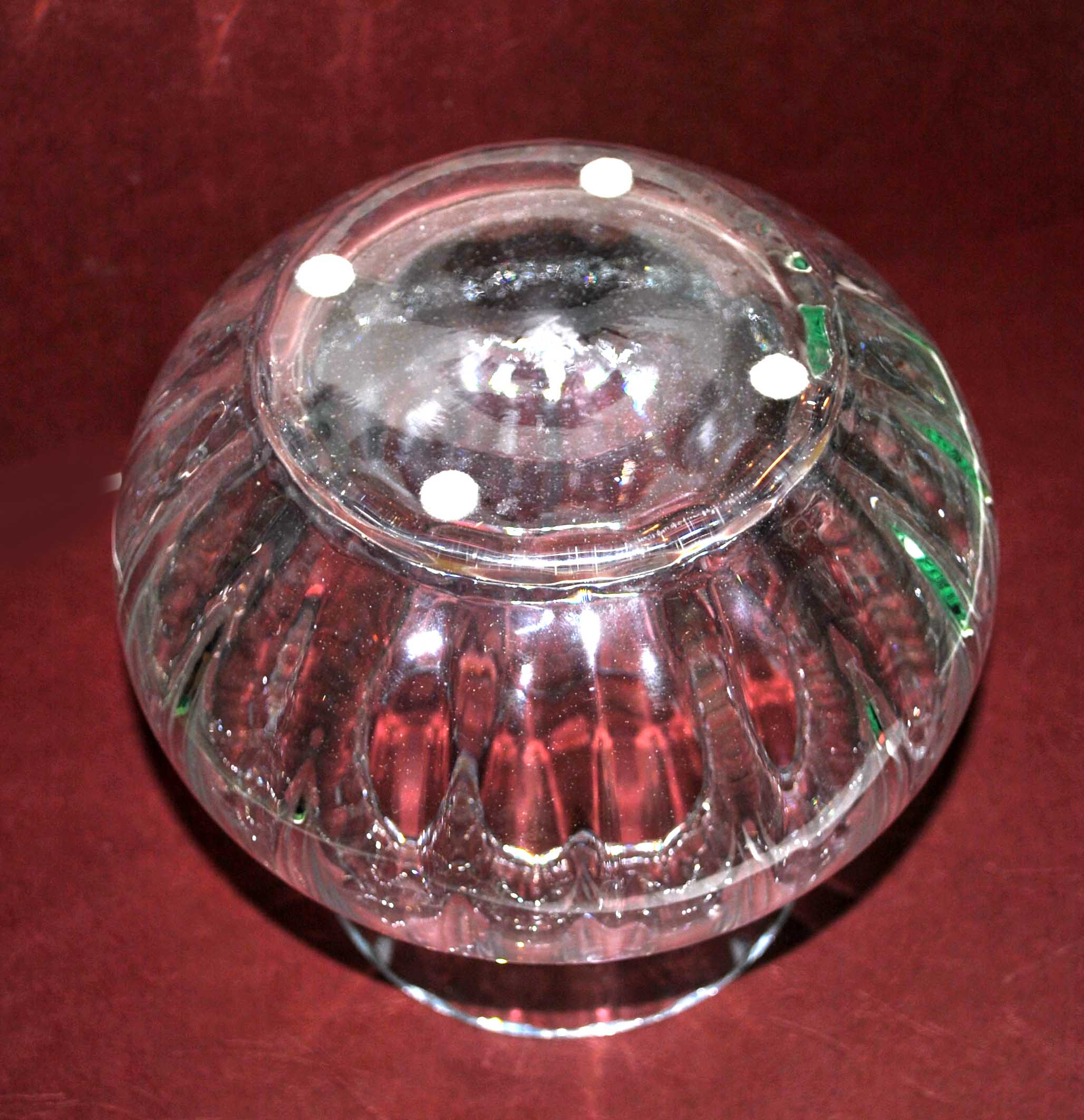 Daum acadie vase in venetian ribbed cast crystal signed daum nancy