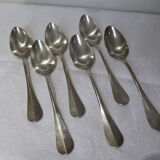 6 vintage silver plated soup spoons with hallmarks