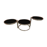 Chrome and smoked glass round coffee table 1970