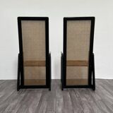 High-Backed Chairs in Lacquered Vienna Straw, 1970s, Set of 2