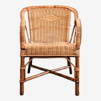 Fauteuil en rotin années 60
