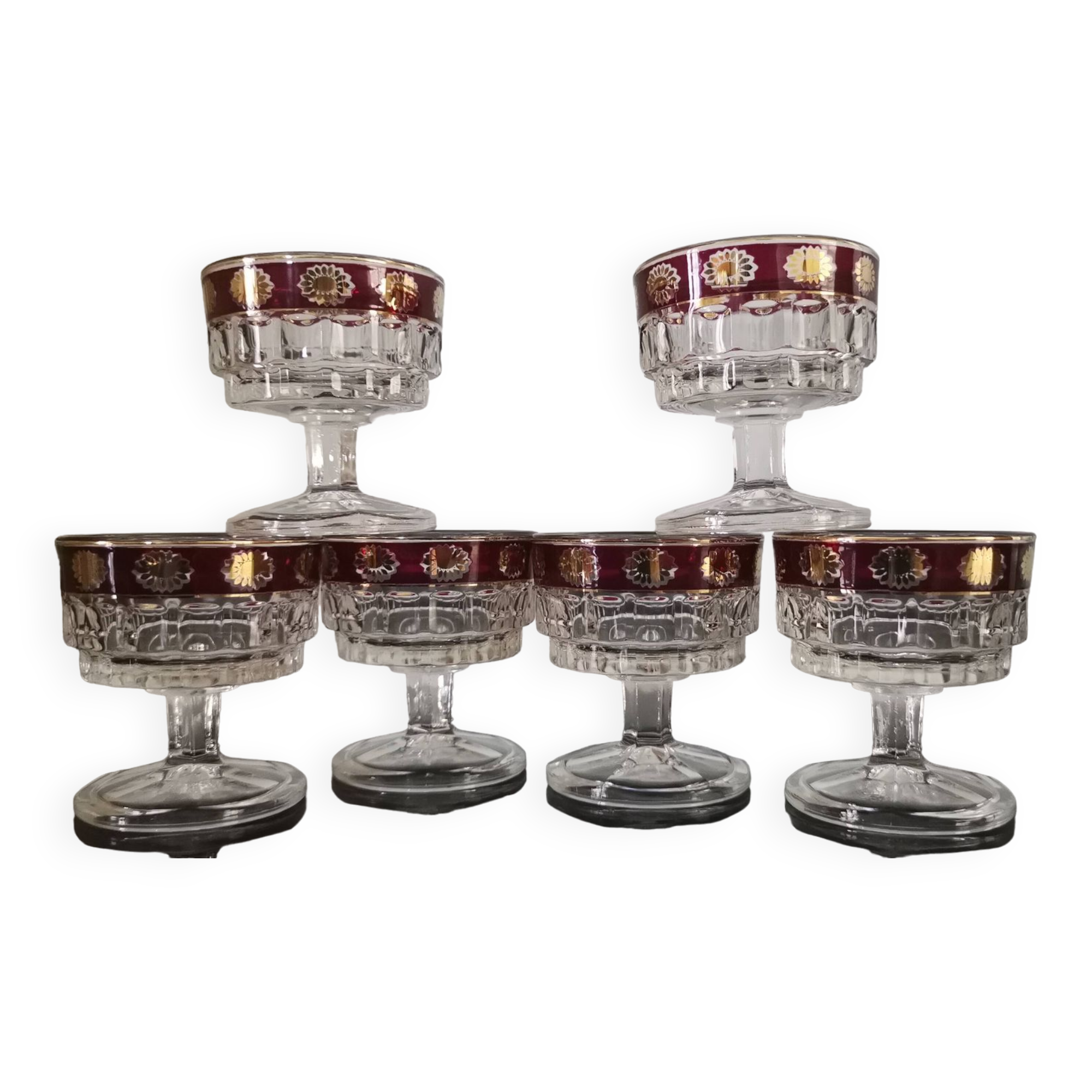 6 stemmed glasses Made in Italy
