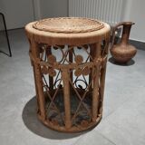 Peacok vintage bohemian chic rattan stool