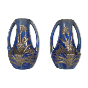 Paire de vases art nouveau en grès