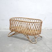 Vintage rattan cradle