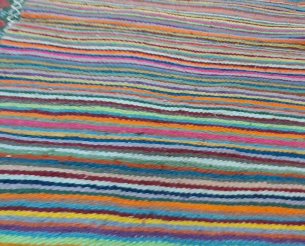 Tapis multicolore rayé fait main  122x56cm