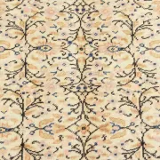 9x13 Vintage Cream Blue Persian Rug, Turkish Handmade Wool Floral Carpet