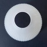 White frosted glass lampshade with pleated effect