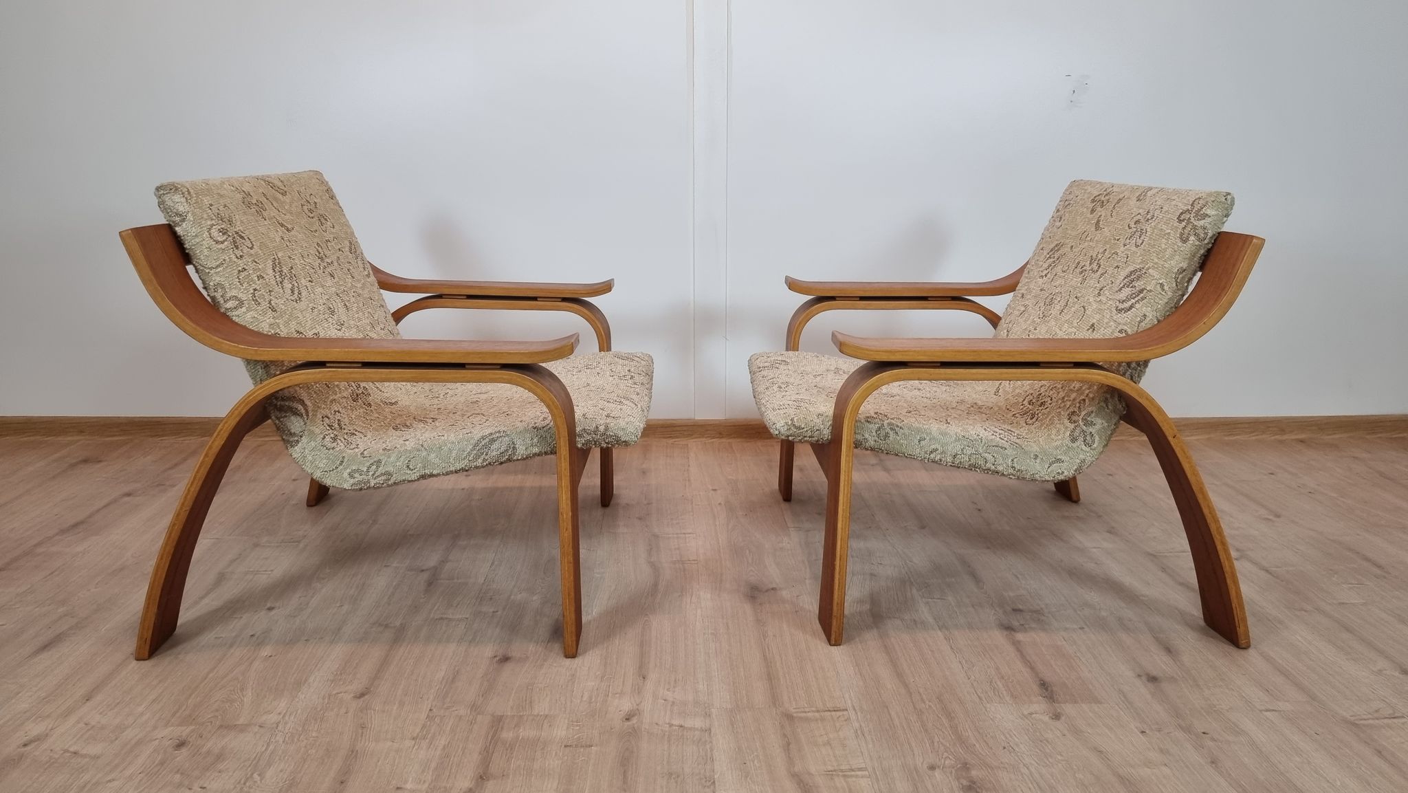 Pair of armchairs by Drevopodnik Holesov