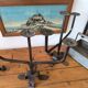Pair of wrought iron candlesticks circa 1960