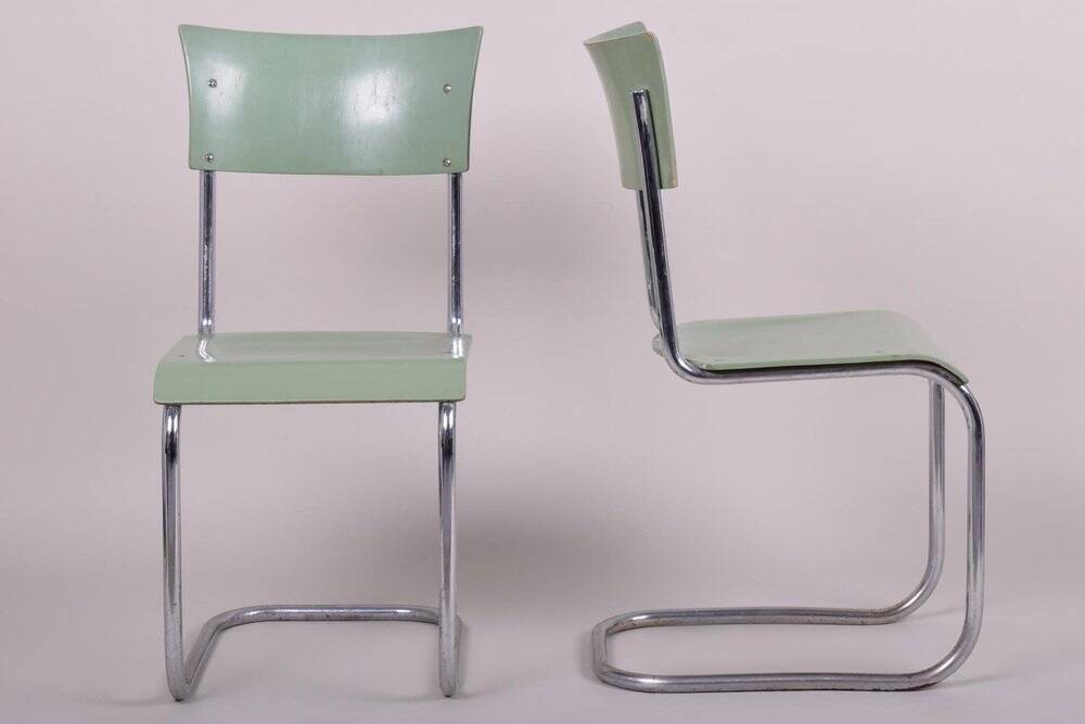 Chaises Bauhaus vintage de Robert Slezák, 1930, ensemble de 4