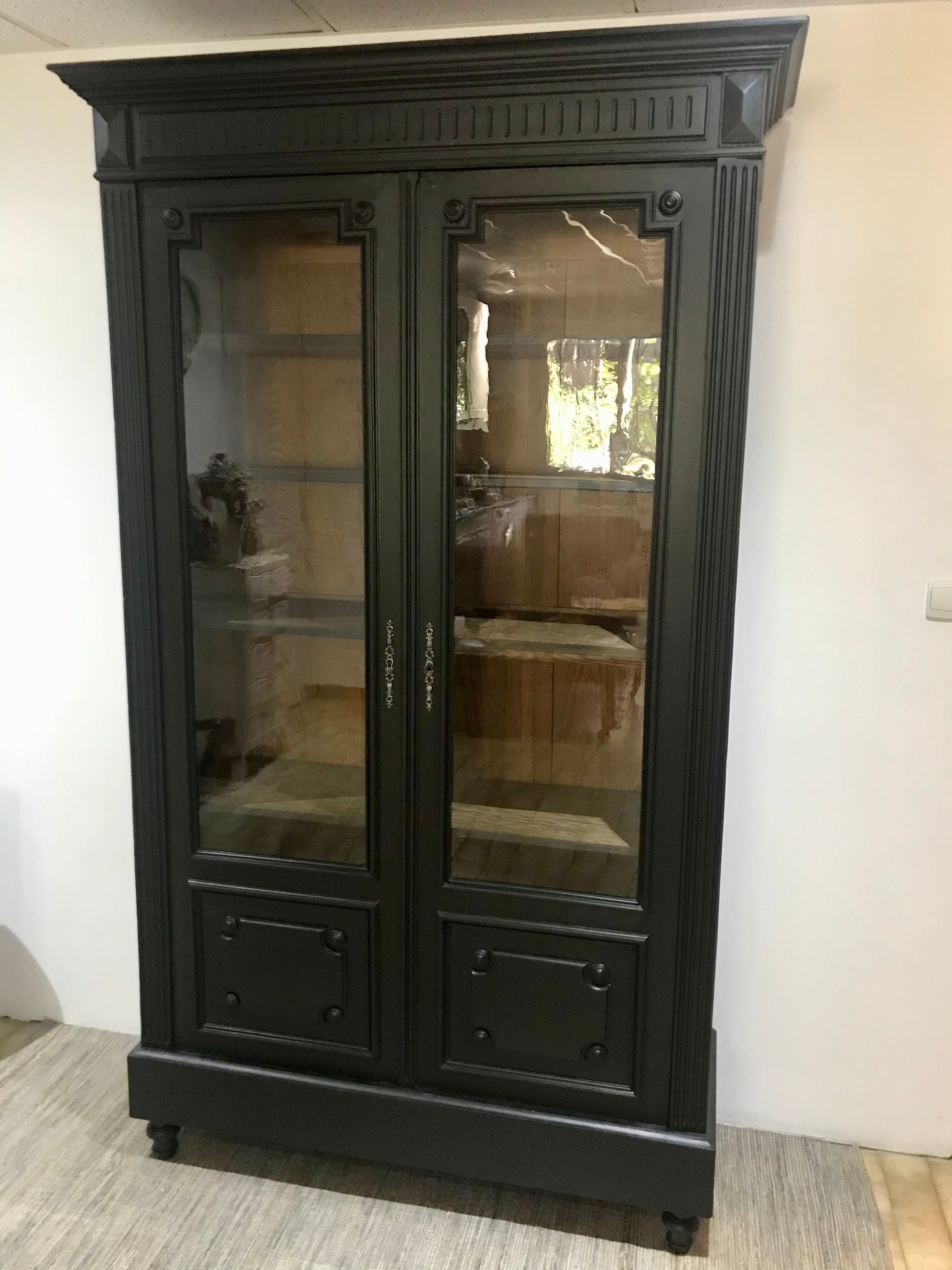 Showcase library cabinet of curiosities black Napoleon III