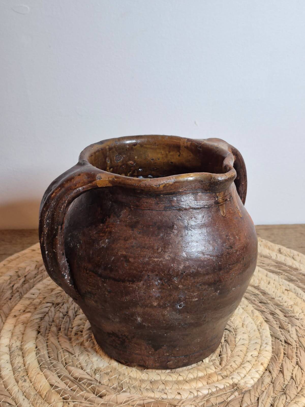 Glazed terracotta jug