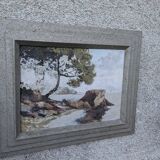 Oil on canvas, coastal landscape