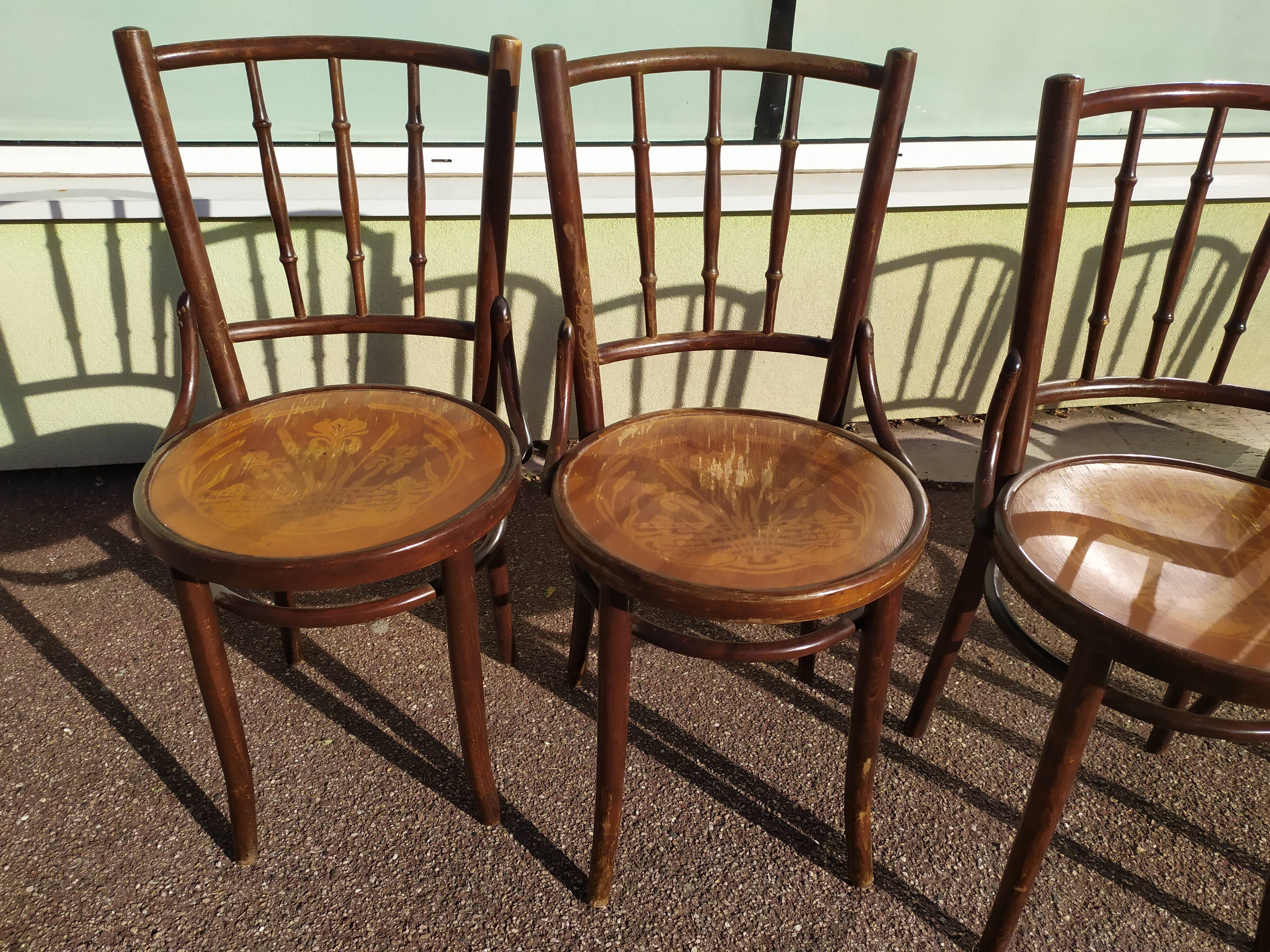 Lot de 6 chaise en bois - bistrot - terrasse - vintage
