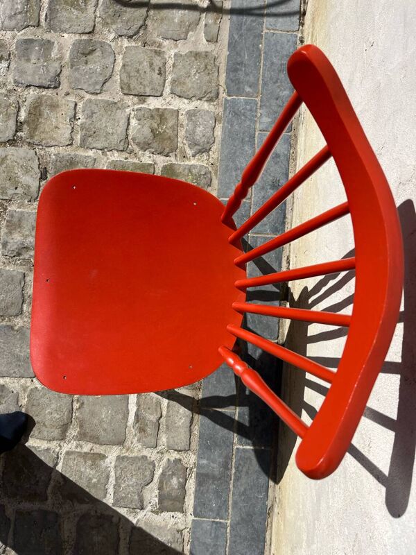 Chaise baumann rouge brique