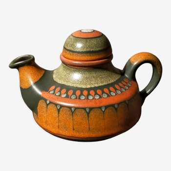 Ceramic teapot kmk manuell west-germany 70s, lima décor