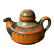 Ceramic teapot kmk manuell west-germany 70s, lima décor