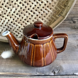 Vintage brown ceramic teapot
