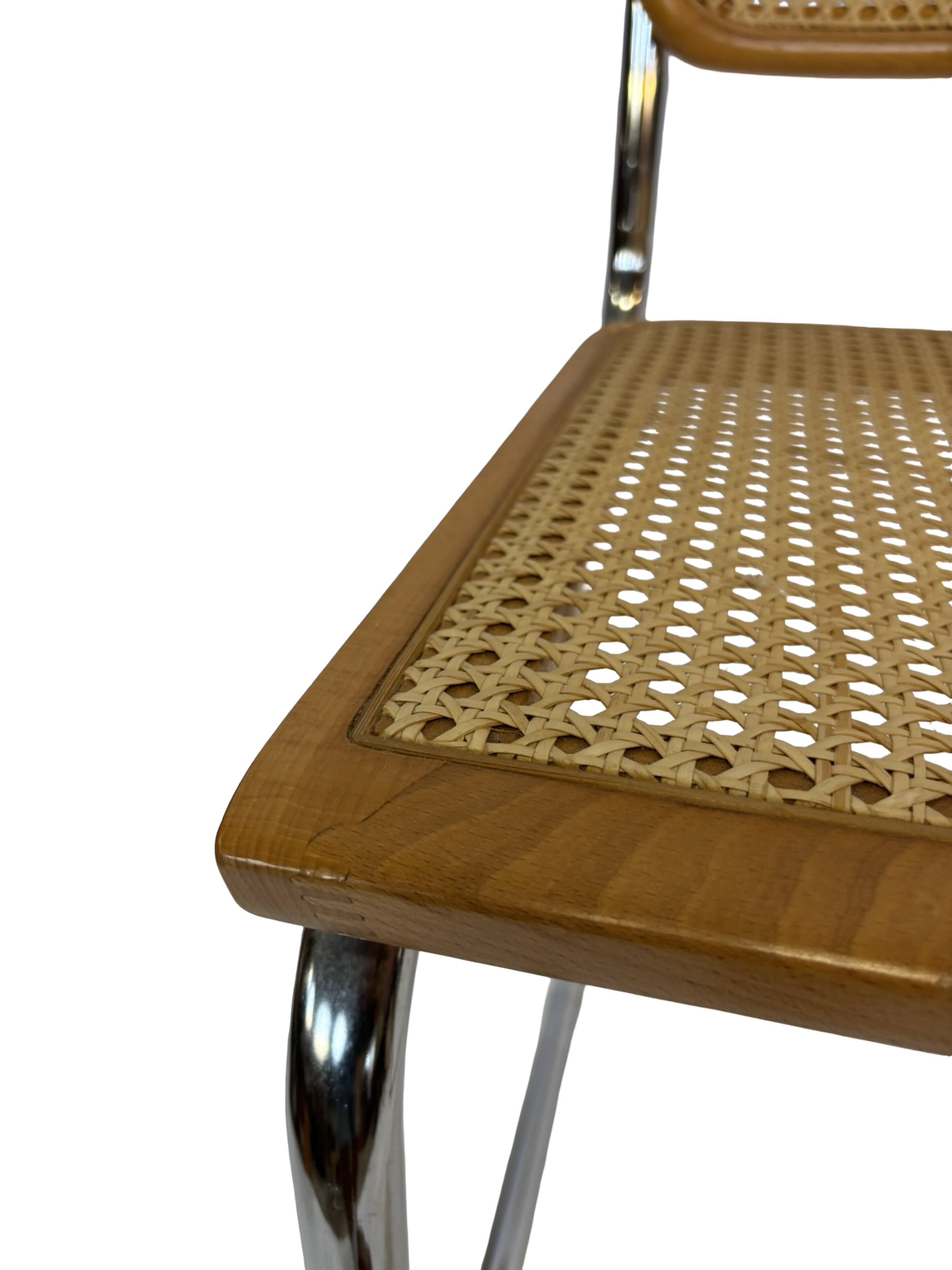 Set of 4 chairs Cesca B32 designed by Marcel Breuer design made in Italy