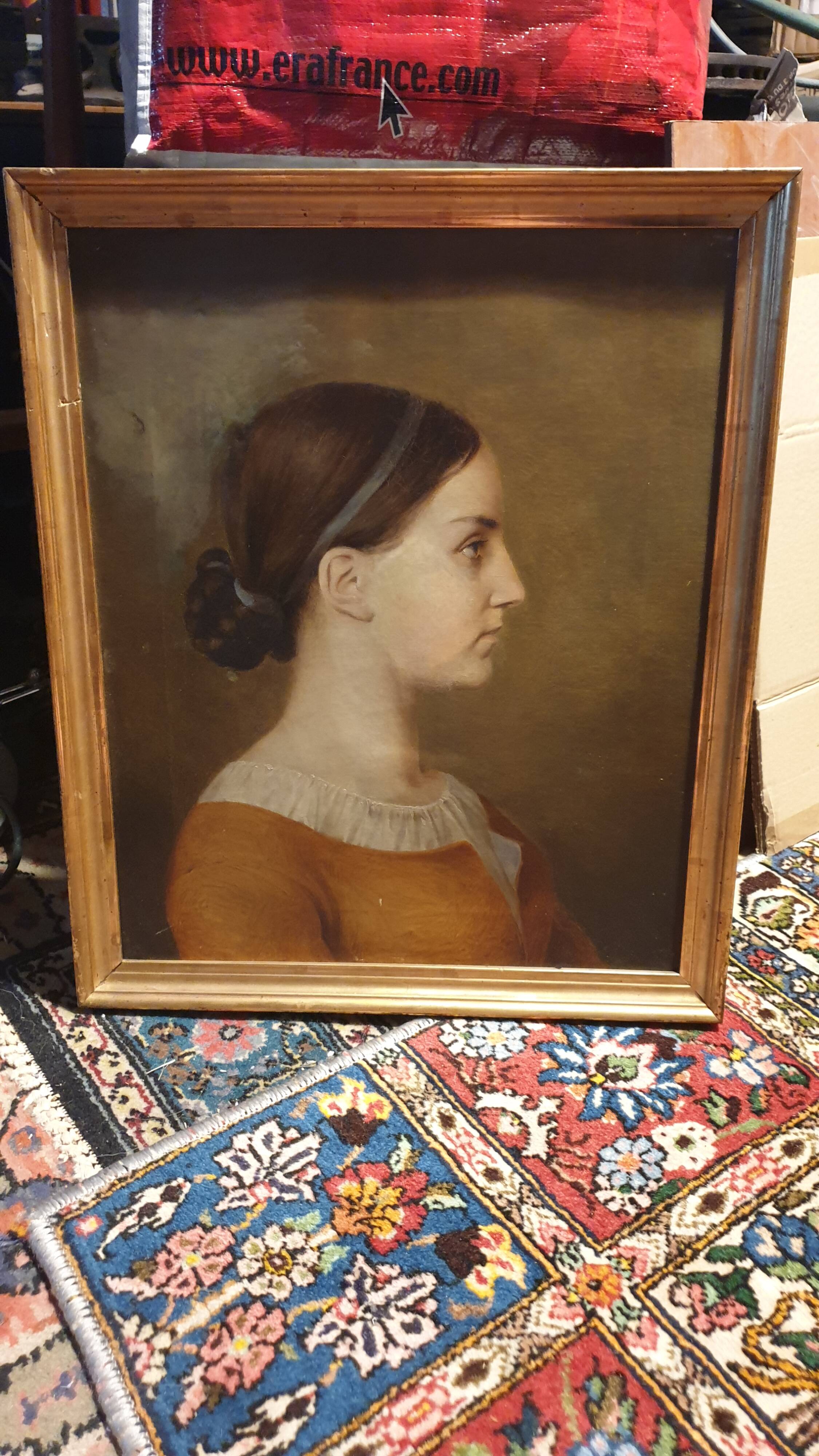 Oil on canvas portrait XIXth