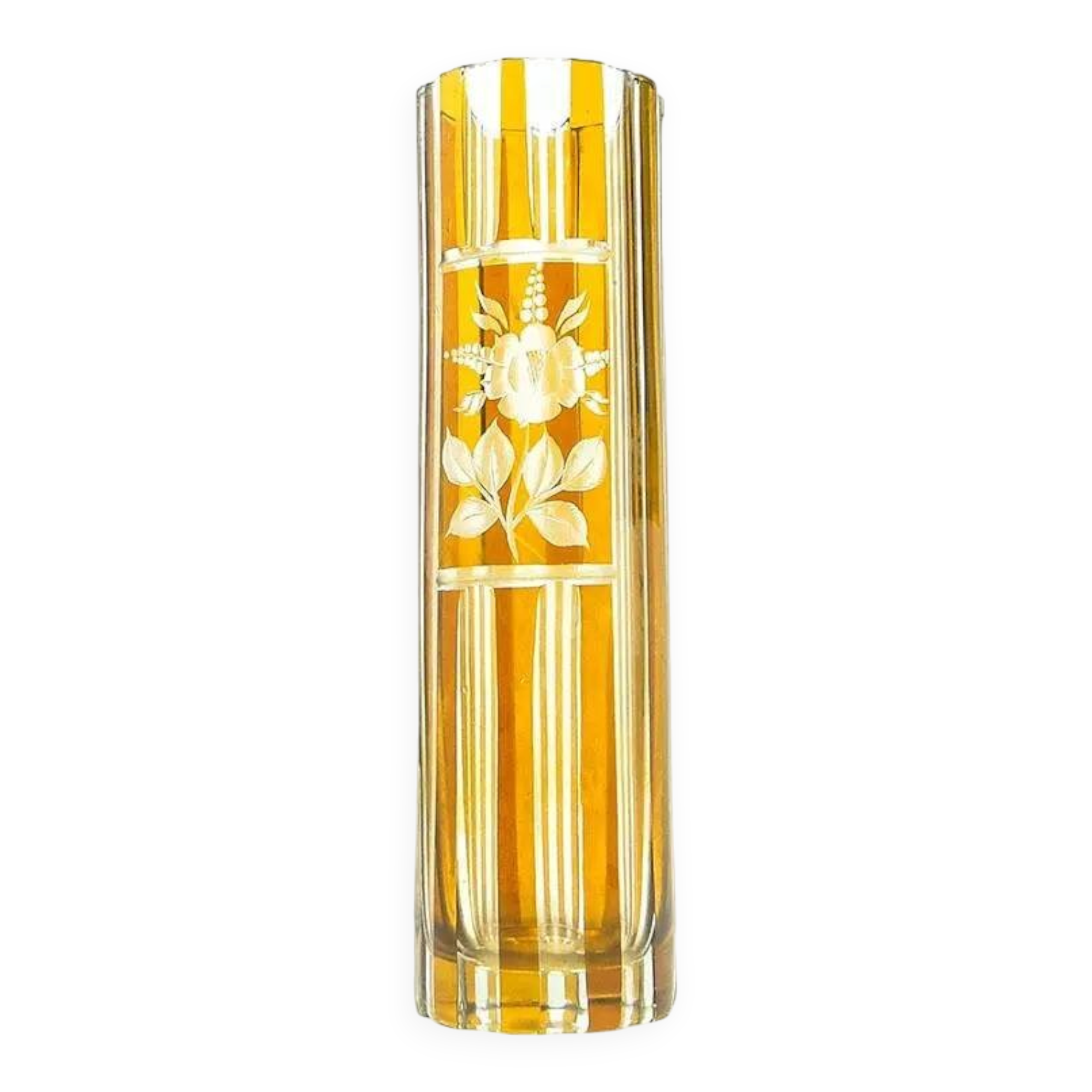 Mid-century modern vase, crystal, Huta Julia, Poland, 1970s
