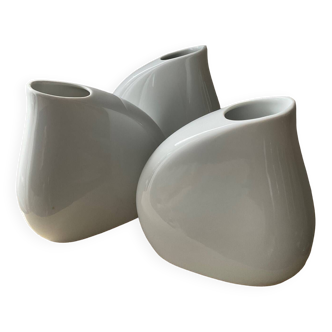 Trio de vases vintage en porcelaine