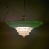 Scandinavian green acrylic clip on hanging lamp 1960s