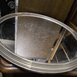 Art Deco aluminum and mirror serving tray