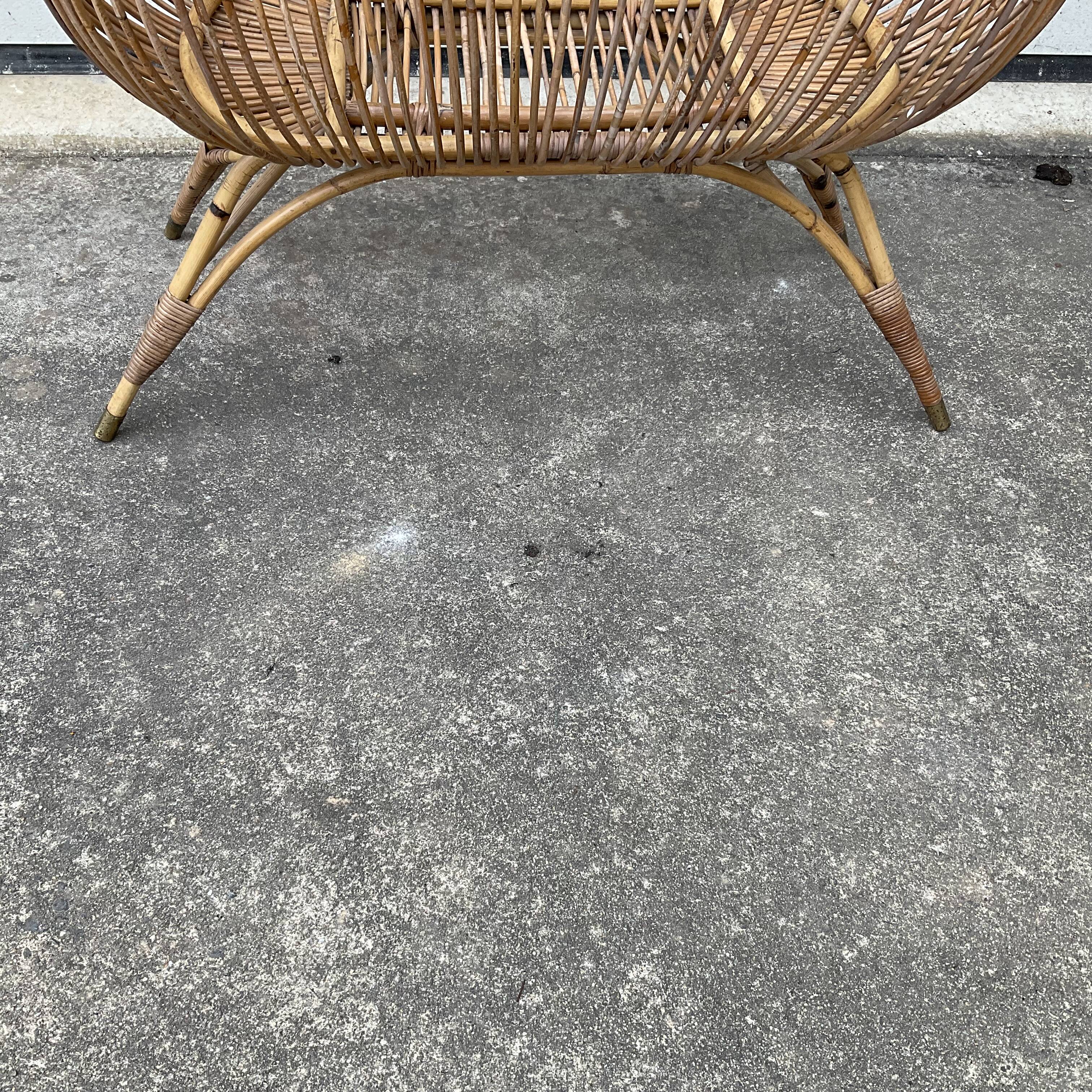 Vintage rattan cradle
