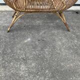 Vintage rattan cradle