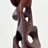 Sculpture abstraite en bois des années 1960