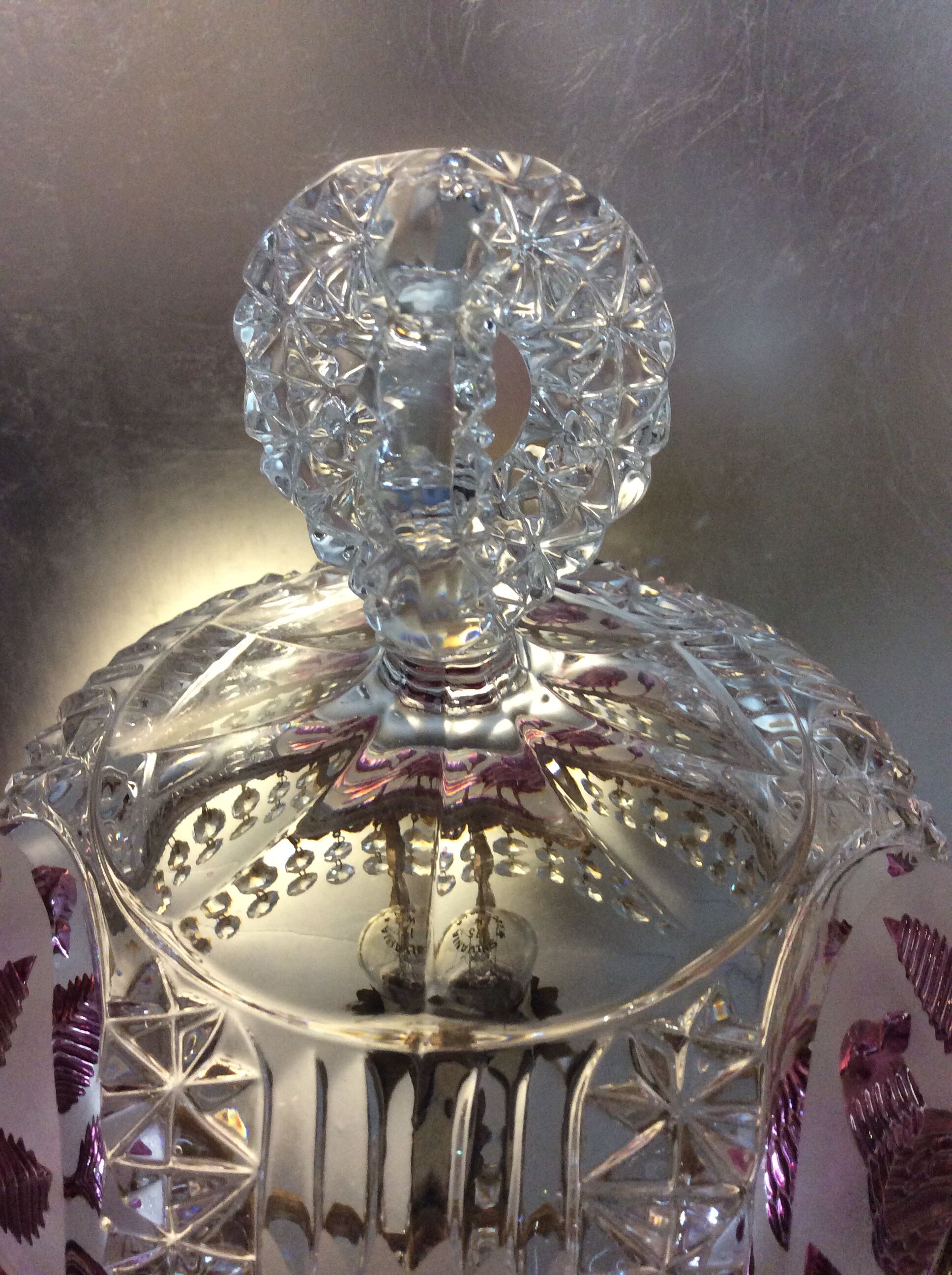 Lampe parisienne vintage à pampilles et cristal ciselé