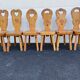 6 vintage Chairs Cembro pine Brutalist style circa 1975 Idcco Annecy