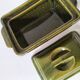 Small terrine in olive green glazed earthenware