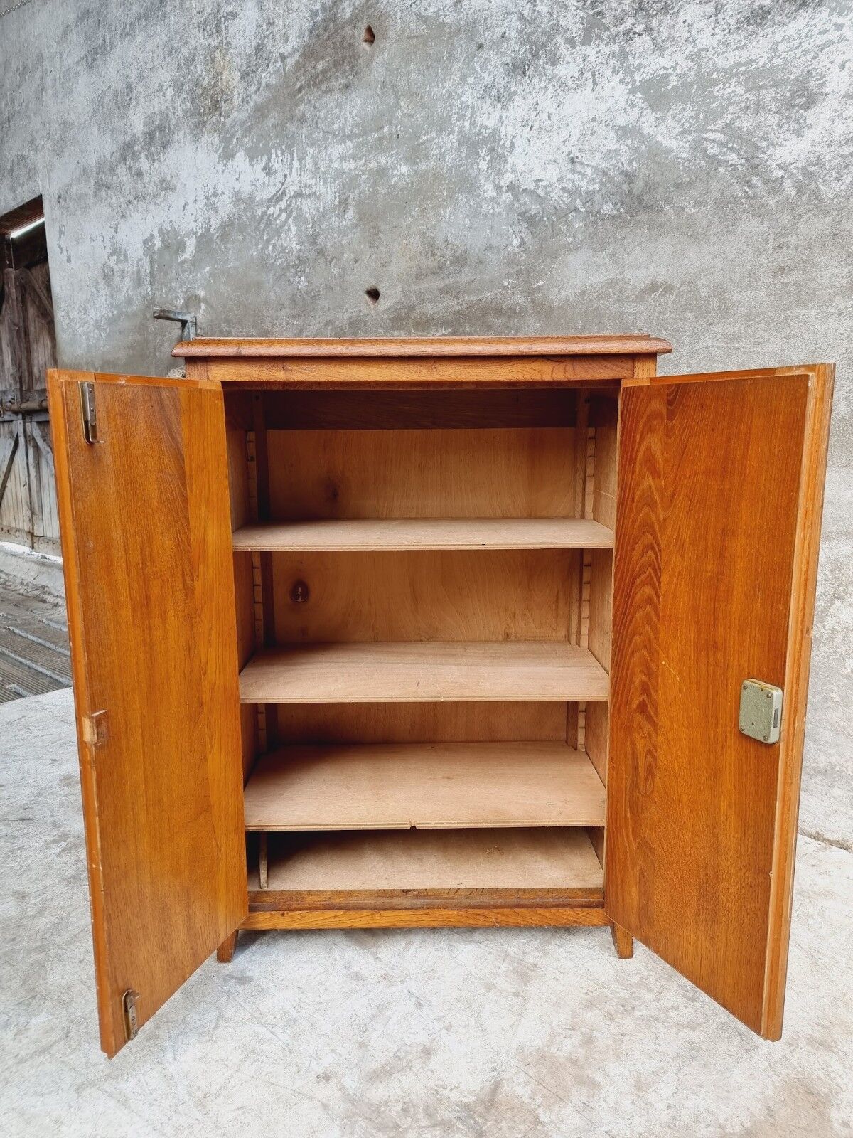 Old oak cabinet kitchen cupboard or shoe cabinet