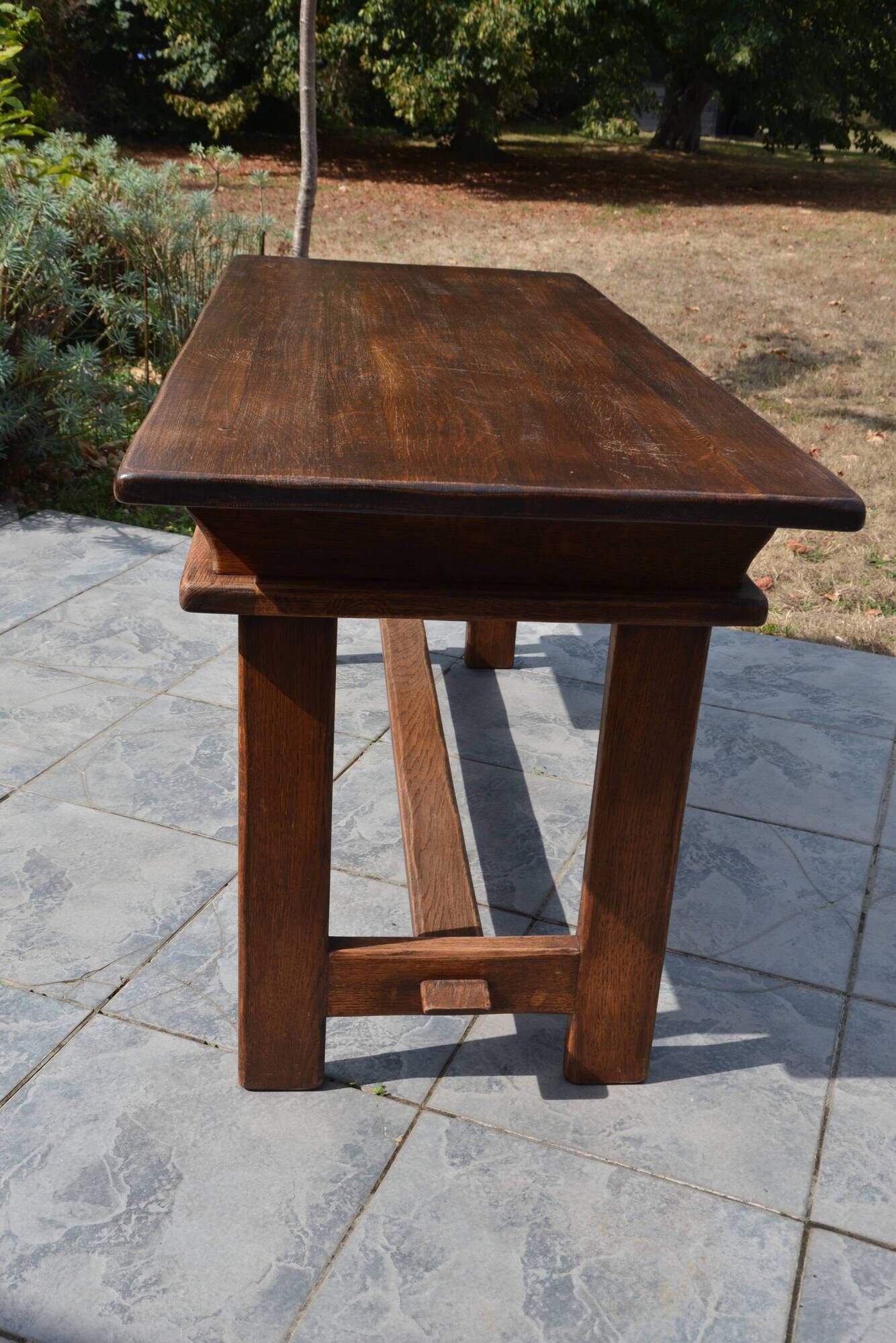 Bureau/table de ferme "brutaliste" chêne massif