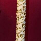 Italian Pedestal Column in White Lacquer and Gold Leaf