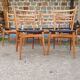 Set of 6 teak chairs and imitation black leather an 60 scandinavian design